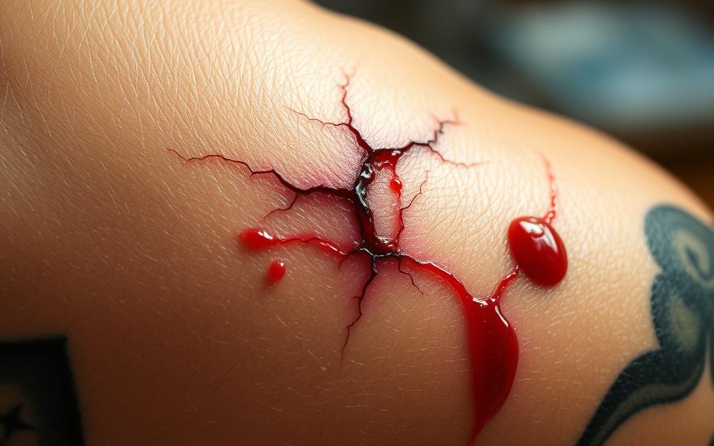 tattoo cracking and bleeding