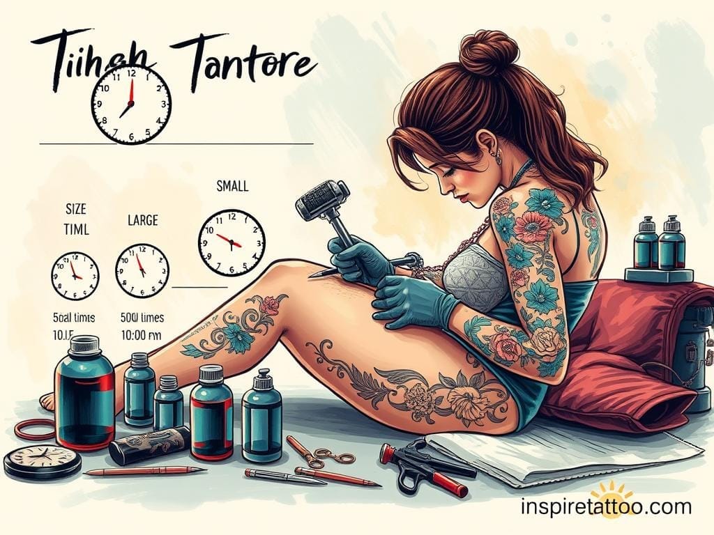 thigh tattoo size and time