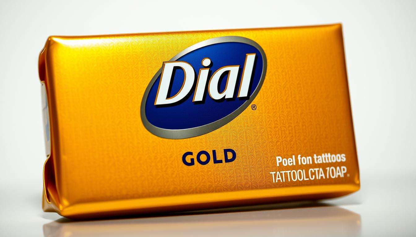 dial gold soap on tattoo