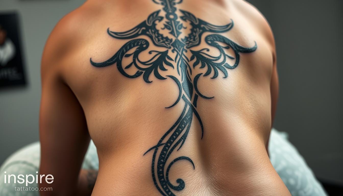 lower back and spine tattoos