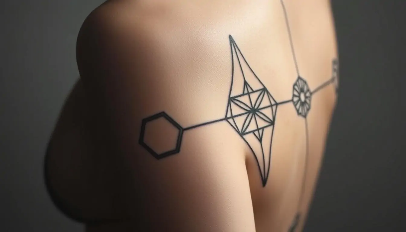 geometric black line tattoos